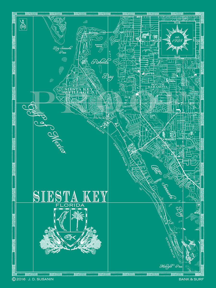 siesta key beach map