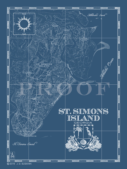 Map of St. Barts, West Indies, Bank and Surf