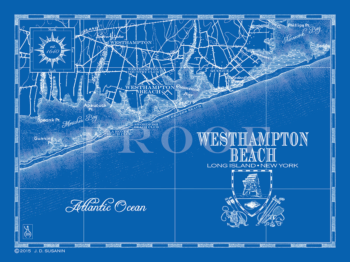Map Of Westhampton Beach Ny Custom Maps Bank And Surf 7951