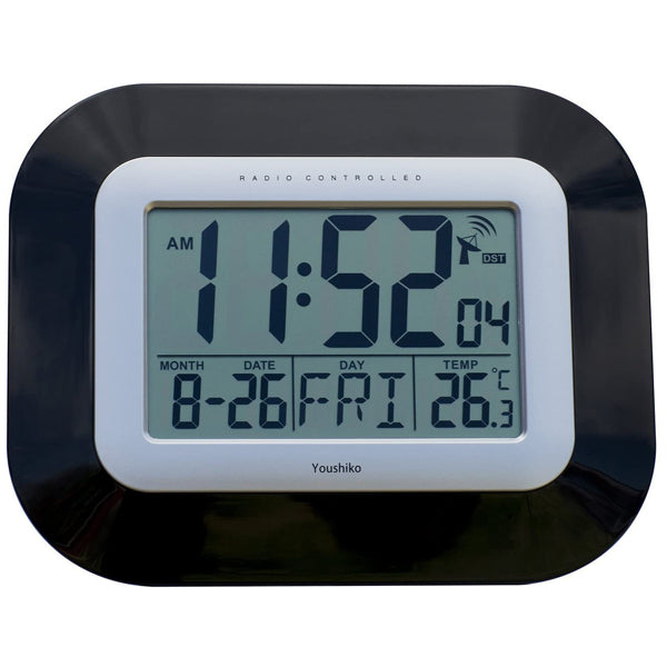 Radio Controlled Lcd Wall Mountable And Desk Clock Yc8021 Youshiko