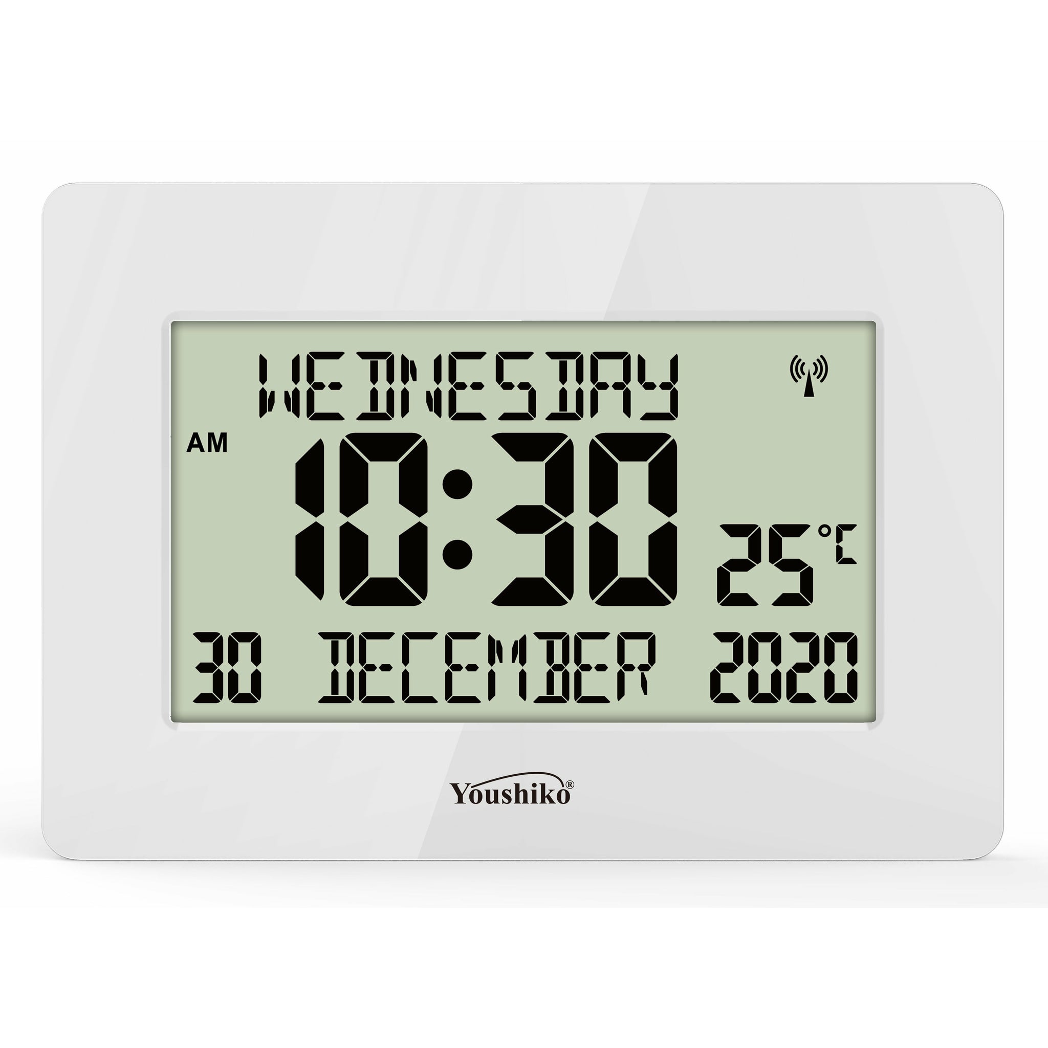 Radio Controlled Silent Large Lcd Wall Clock Official Uk Version Au Youshiko