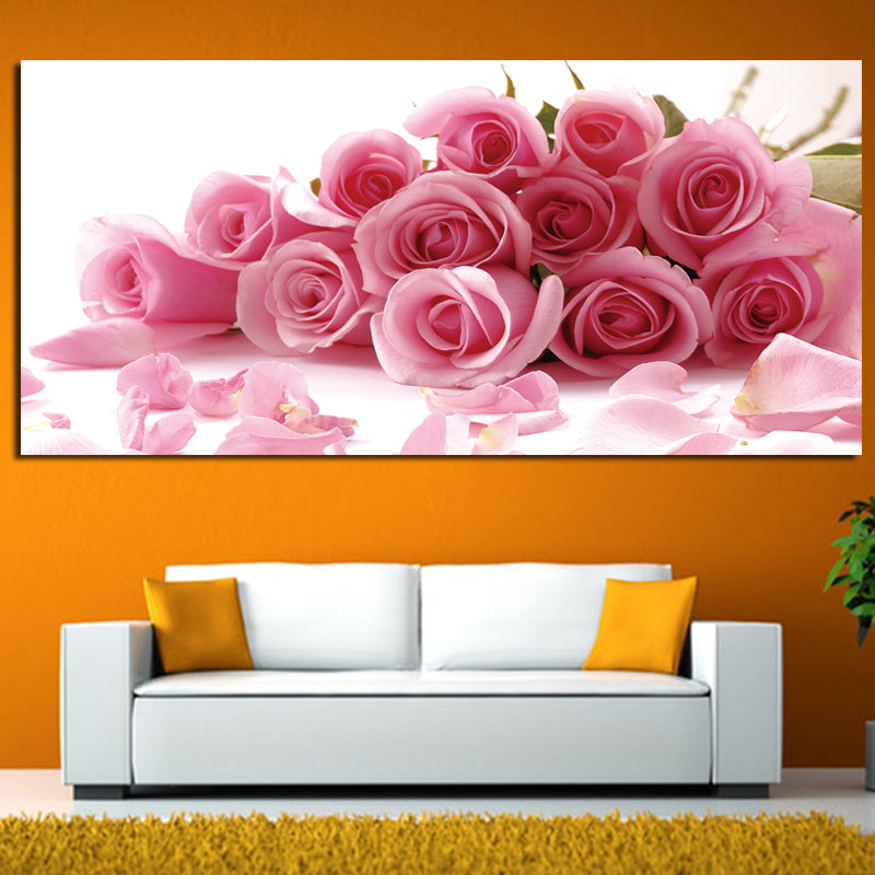 New Red Flower Wall Art Painting Prints On Canvas Modern Rose Flower V Discount Canvas Print