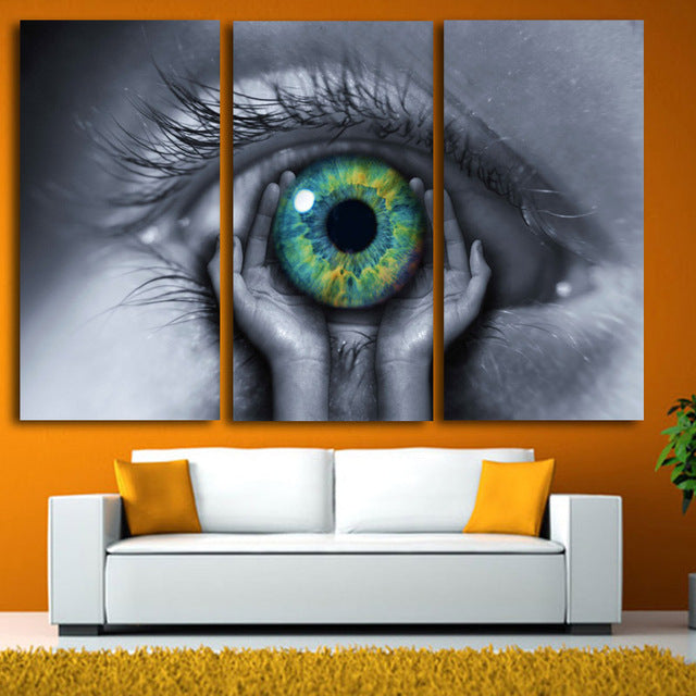 3 Panels Colorful Eyes Modern Pop Canvas Art Canvas Print Poster For L Discount Canvas Print