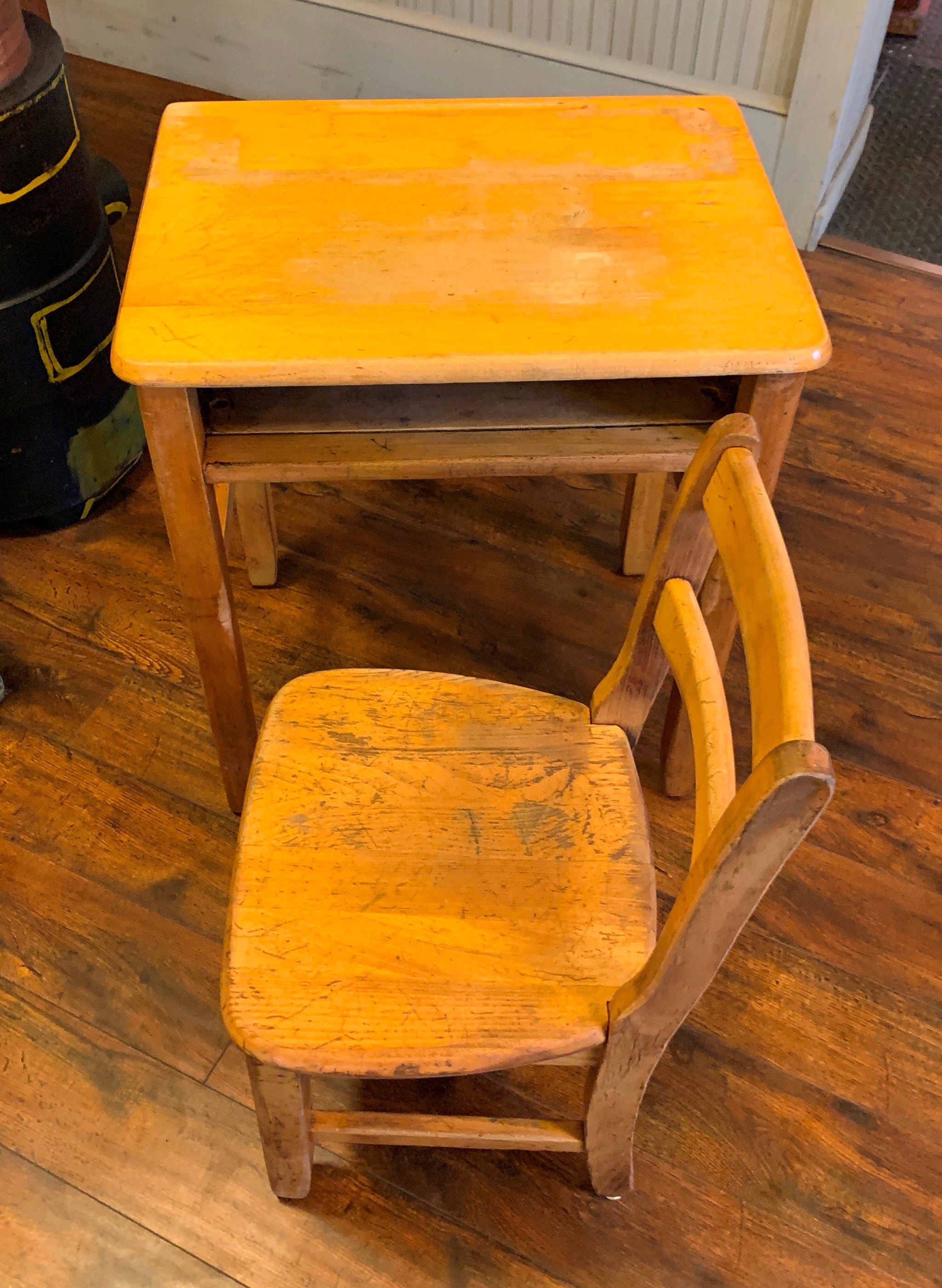 vintage childrens desk and chair
