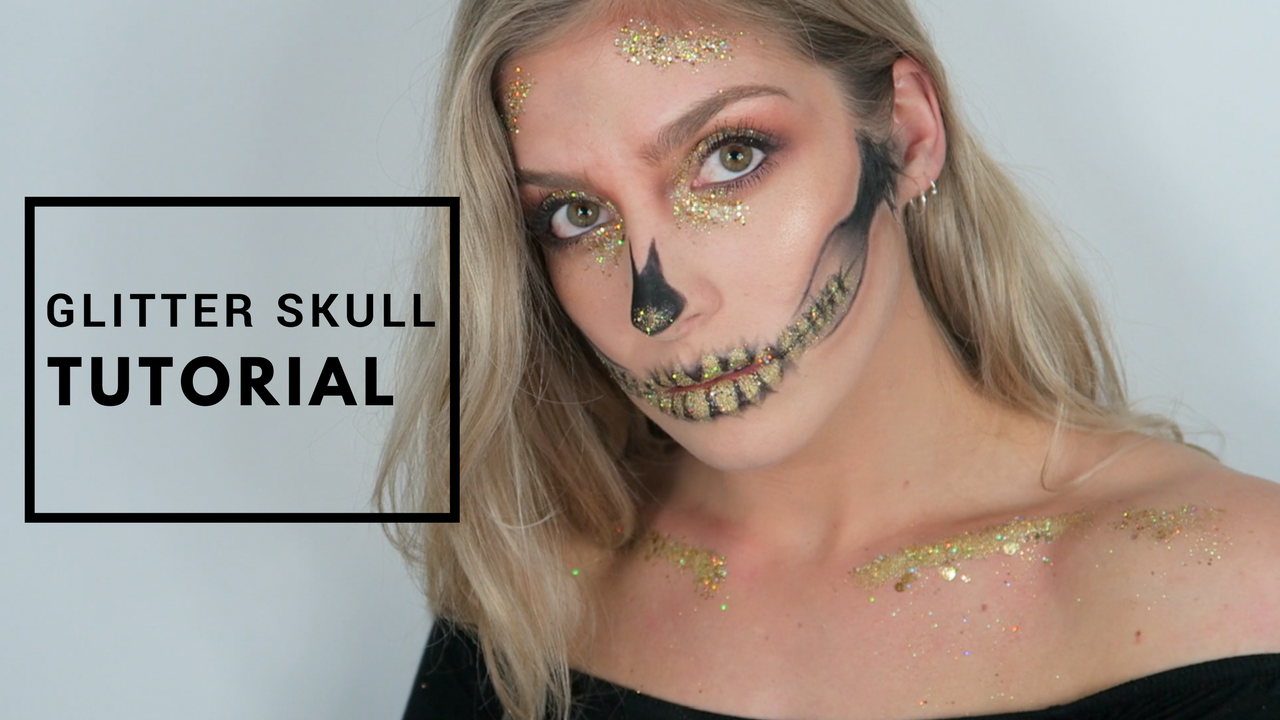 Glitter Skull Halloween Makeup Tutorial Jade Dare