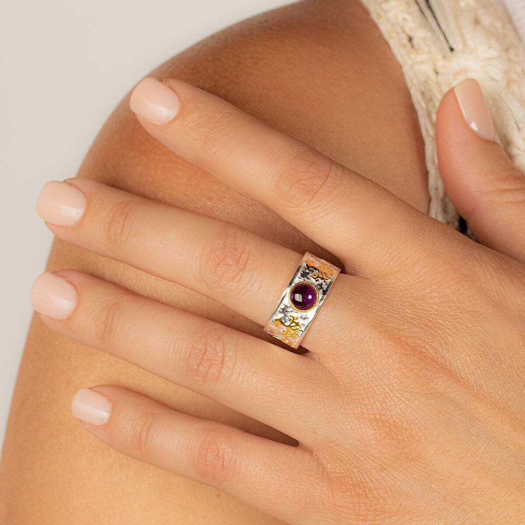 Soothing Relaxation - Amethyst Tree of Life Ring