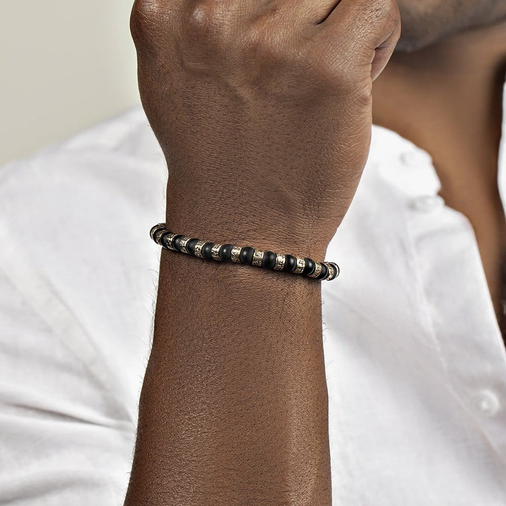 Conscious Awakening - Matte Onyx Mantra Barrel Bracelet