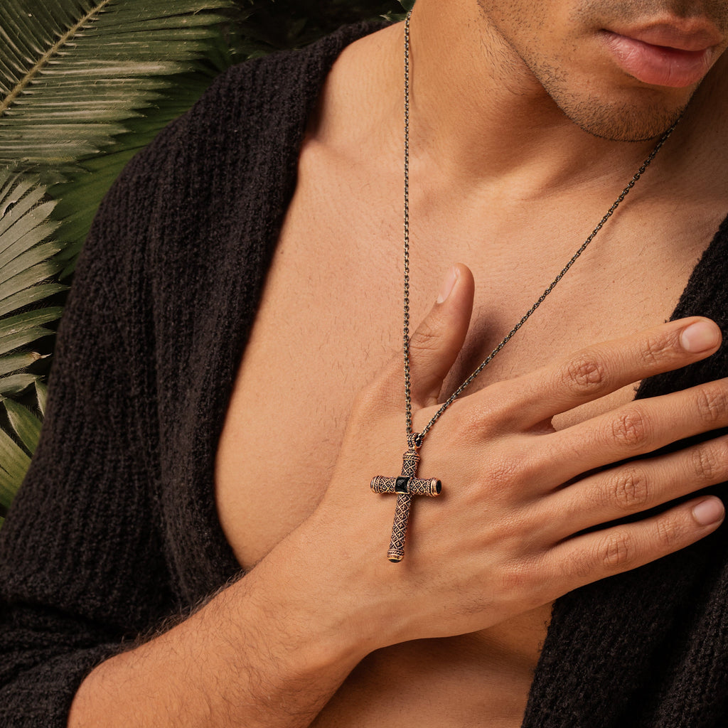 Protection Cross Black Onyx Necklace