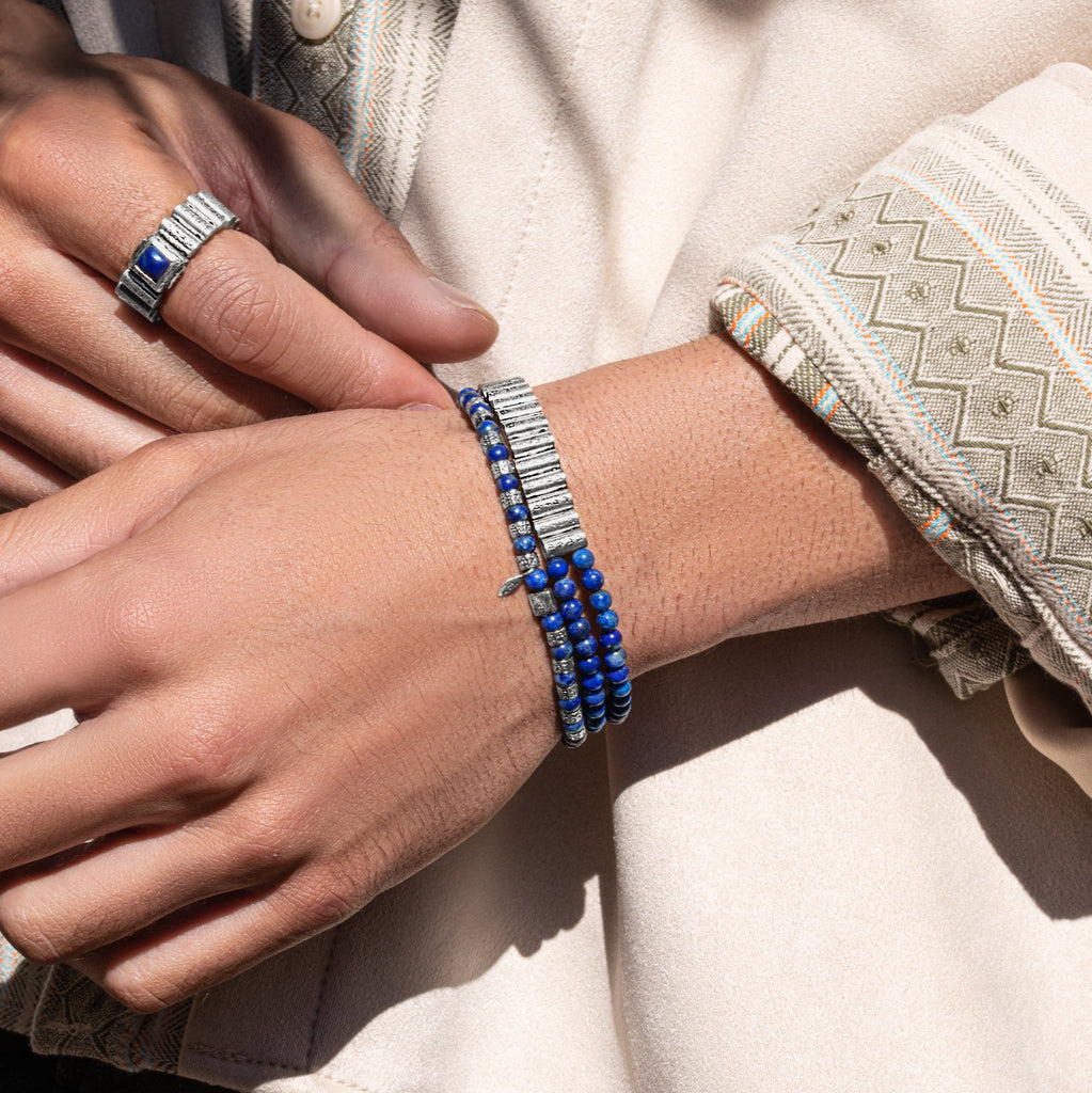 Lapis Lazuli Mantra Bracelet
