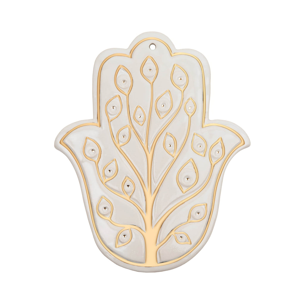 Conscious Life - Ceramic Hamsa Tree of Life Wall Blessing