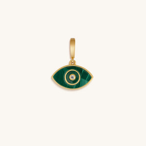 Zen Mindstate Malachite Evil Eye Engravable Charm - Karma and Luck