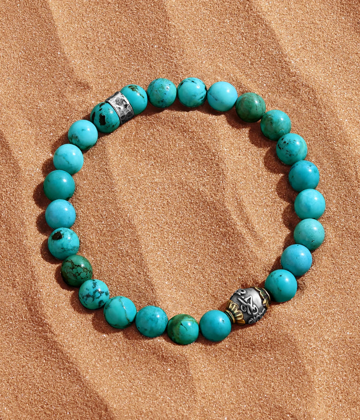 Picture of Perpetual Transformation Turquoise Mantra Silver Bracelet