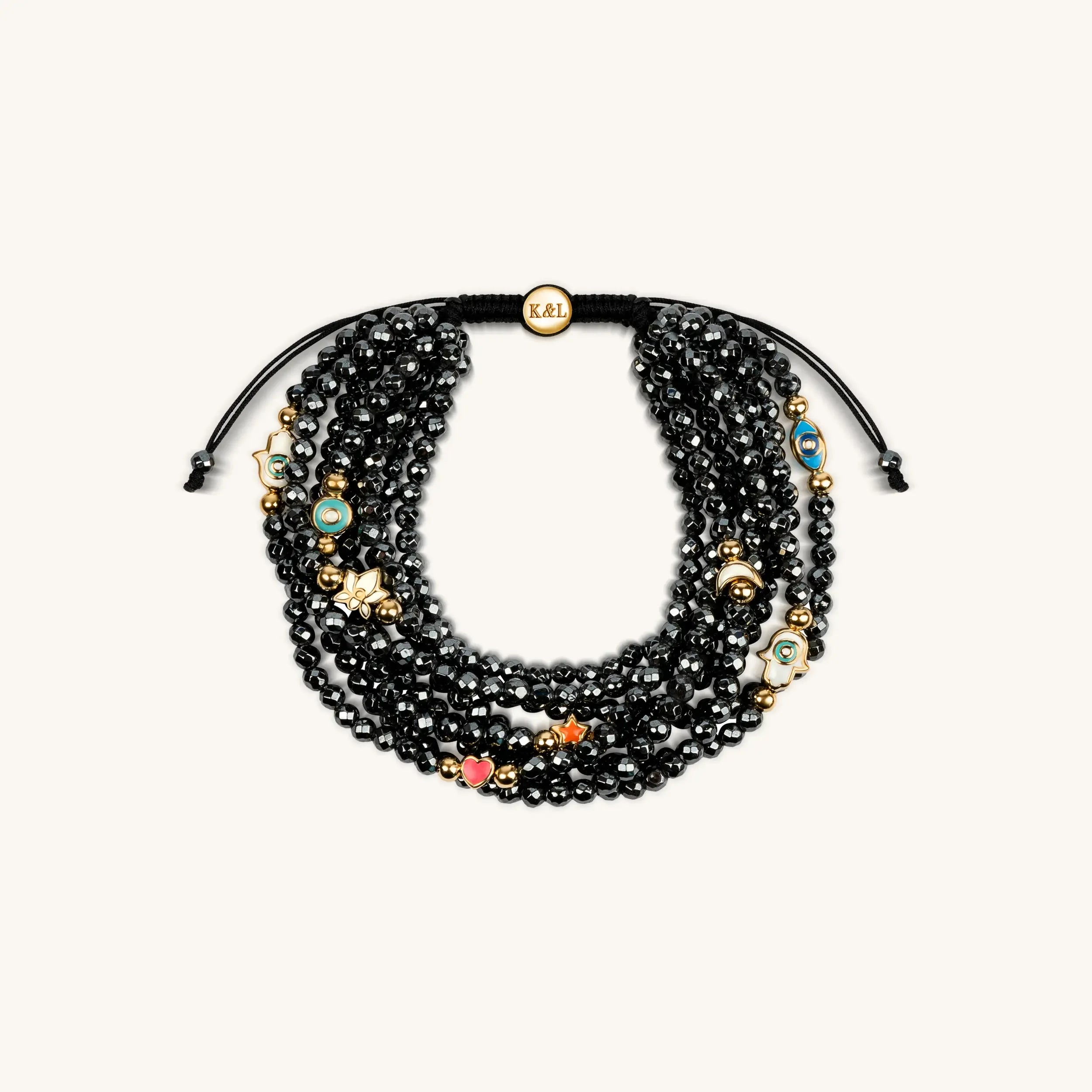 Stay Grounded - Hematite Enamel Multi Charm Bracelet