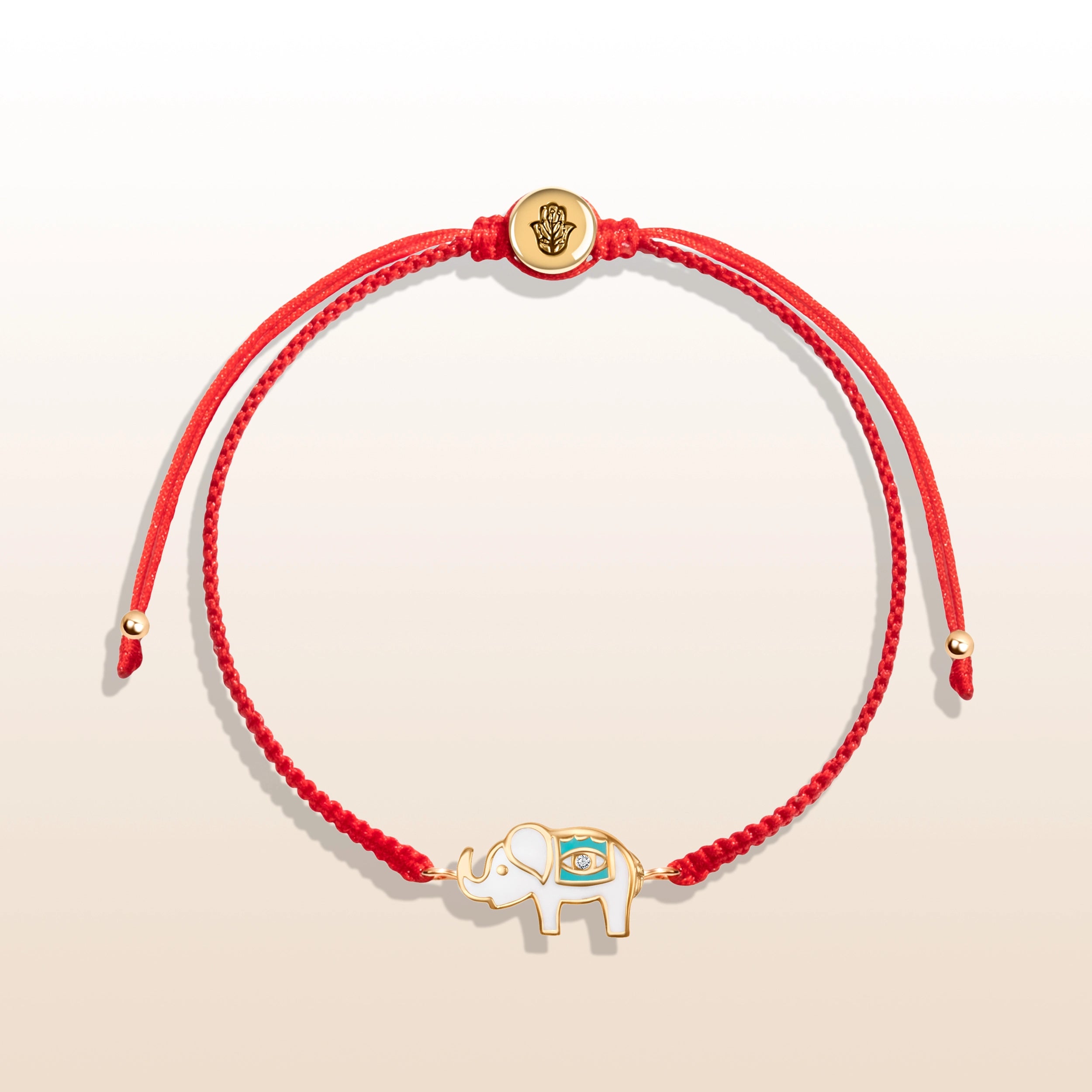 Spiritual Strength - Red String Elephant Charm Bracelet, Fair Trade Product, with Authentic Gemstones, Blessed by A Singing Bowl