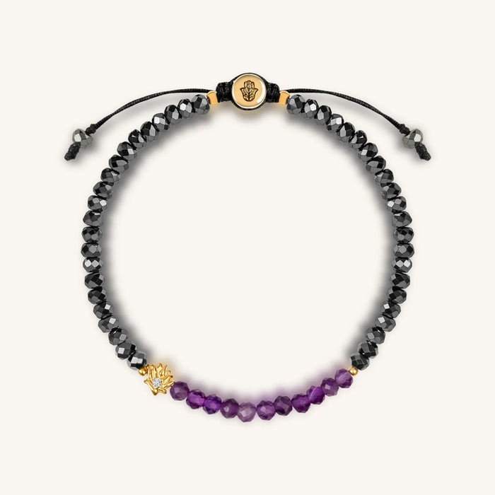 Picture of Blessed Equilibrium - Amethyst Lotus Hematite Bracelet