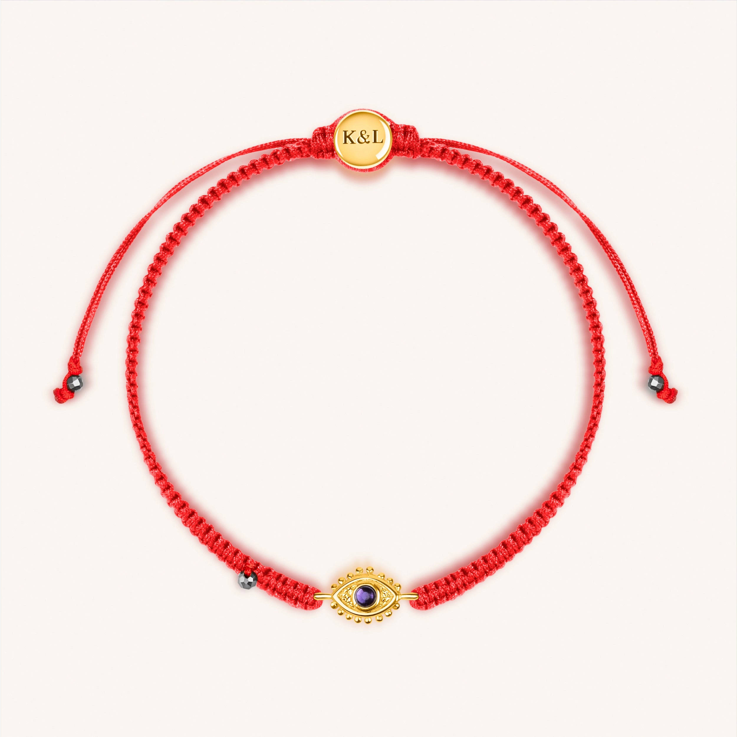 Image of Ultimate Safeguard Red String Evil Eye Amethyst Bracelet