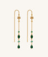 Picture of Peaceful Perspective Lotus Jade Drop Gold Earrings