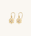 Picture of Divine Existence - Gold Lotus Moonstone Earrings