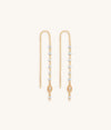 Picture of Flowing Frequency - Aquamarine Evil Eye Earrings