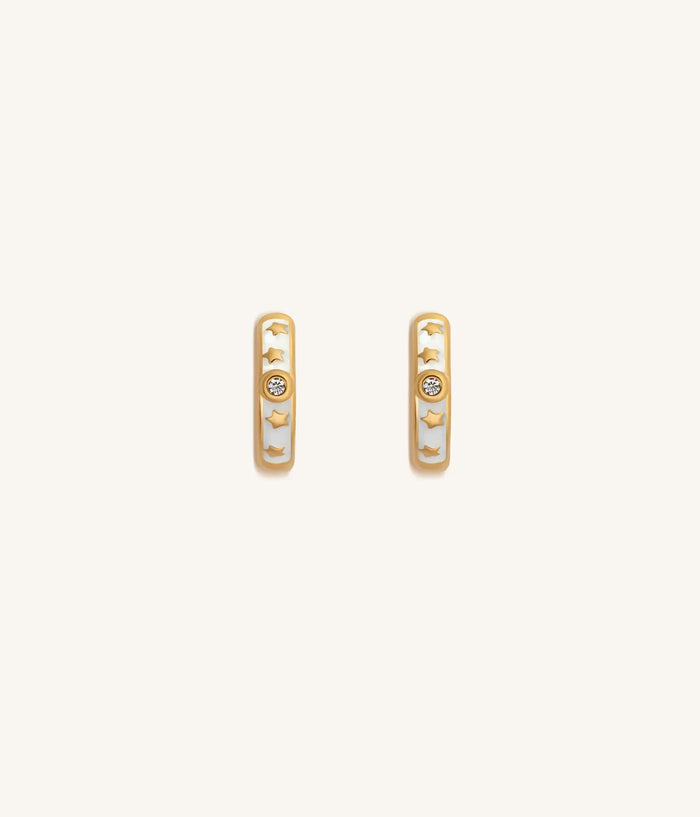 Picture of Ethereal Existence Gold Star Hoop Earrings