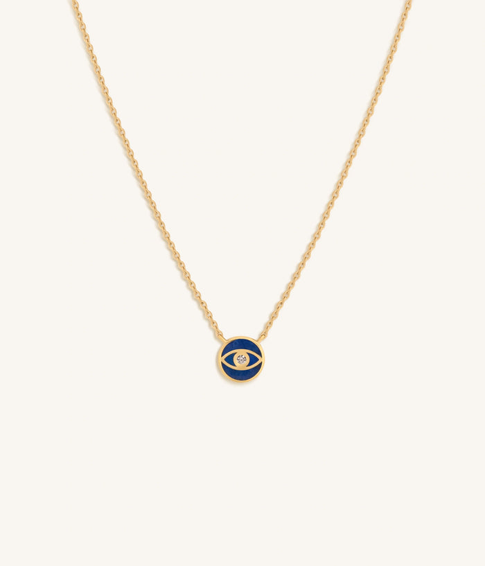 Picture of Wealth of Knowledge Lapis Lazuli Evil Eye Necklace