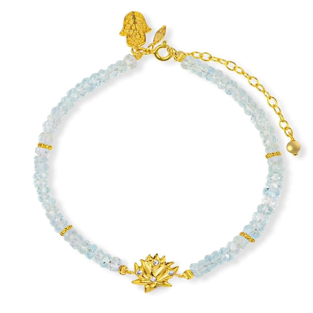 Aquamarine Crystal Bracelet 15mm+ 海蓝宝水晶手链, Women's Fashion, Jewelry &  Organisers, Bracelets on Carousell