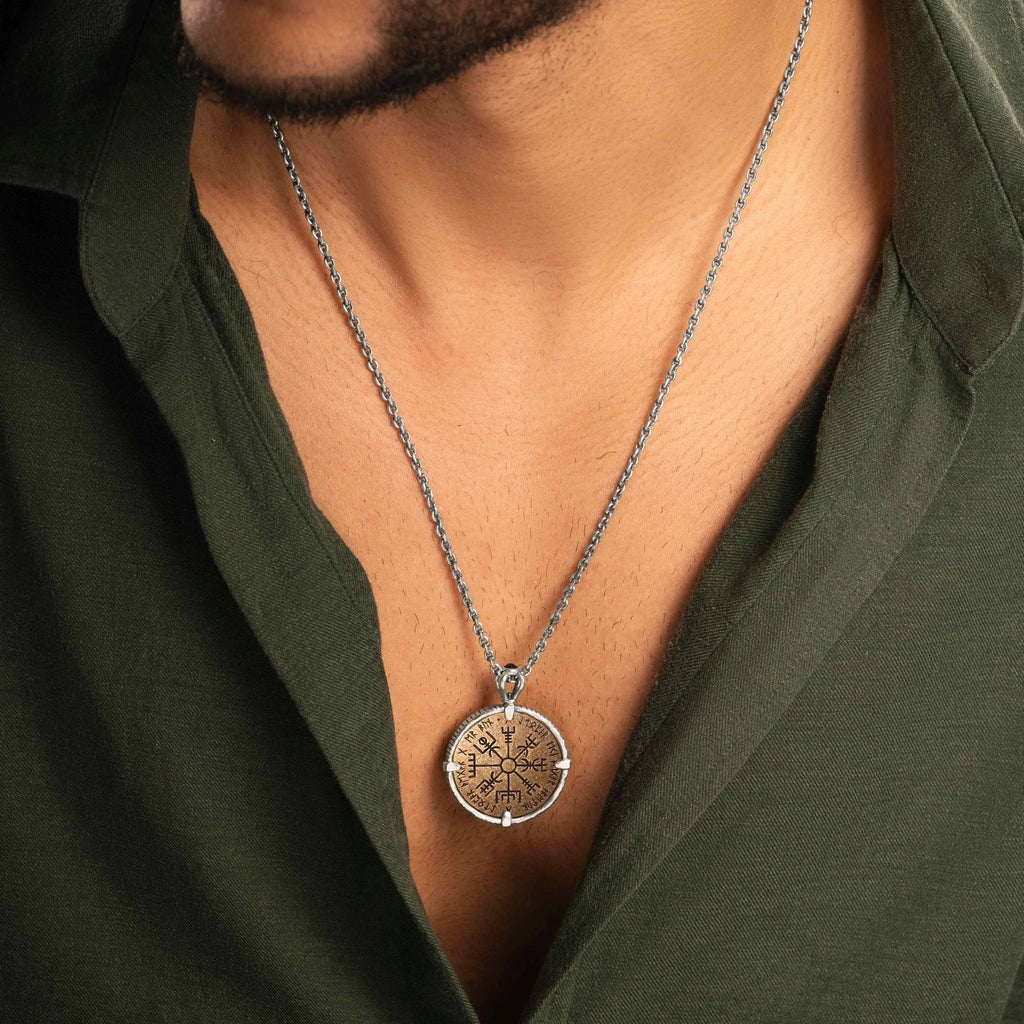 Valiant Voyager - Onyx Viking Coin Necklace