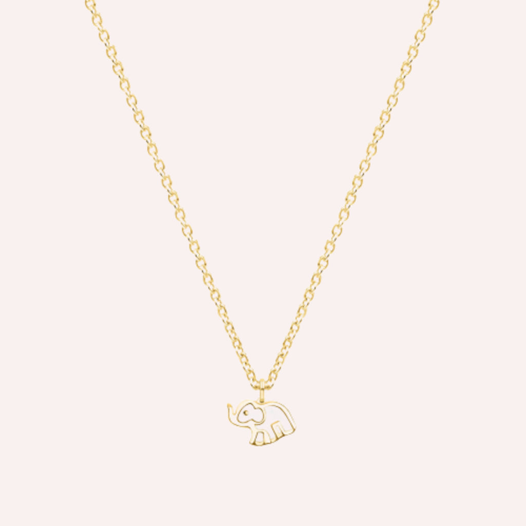 Joyful Future - Kids White Enamel Elephant Charm Necklace