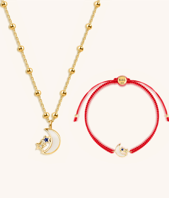 Picture of Lunar Protection Necklace Red String Set