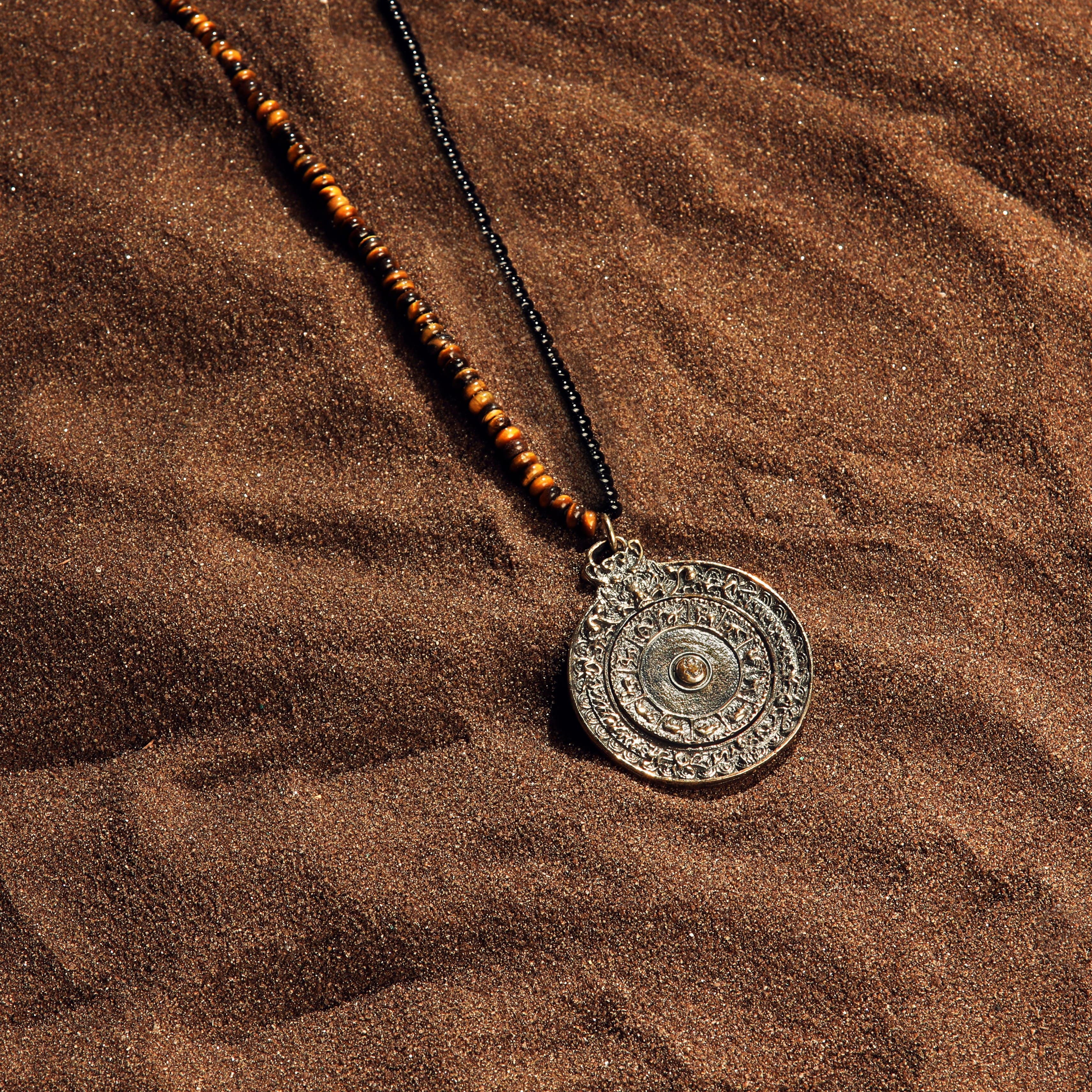 Karma and Luck  Necklace  -  Self-Esteem Booster - Tiger's Eye Onyx Zodiac Necklace