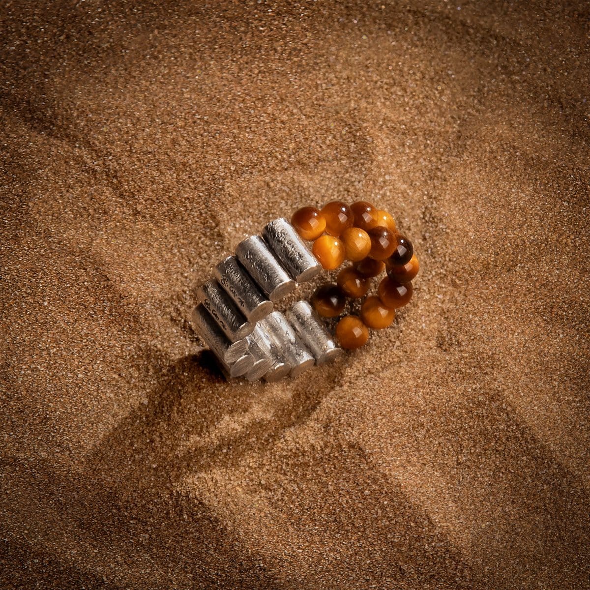 Karma and Luck  Men Ring  -  Intense Awareness - Tiger's Eye Mantra Ring