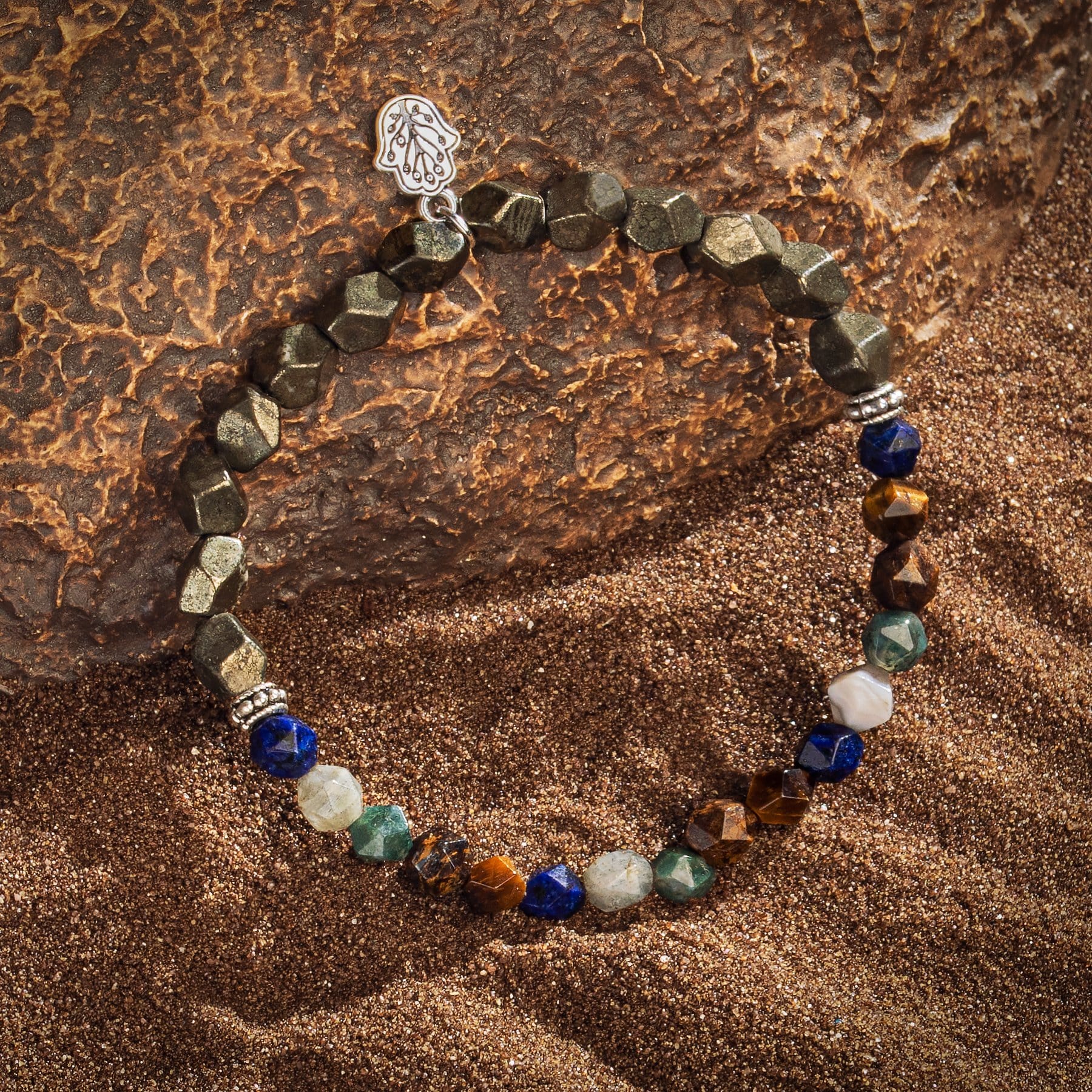 Karma and Luck  Bracelet  -  Energy of Success - Pyrite Multi Stone Luck Bracelet