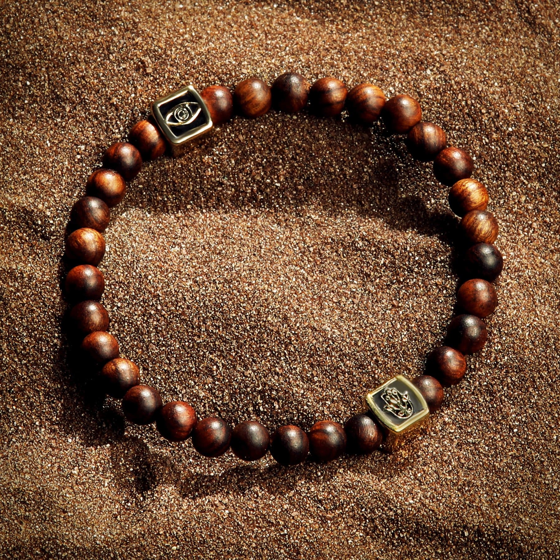 Karma and Luck  Bracelet  -  Mystical Enlightenment - Agarwood Evil Eye Hamsa Charm Bracelet