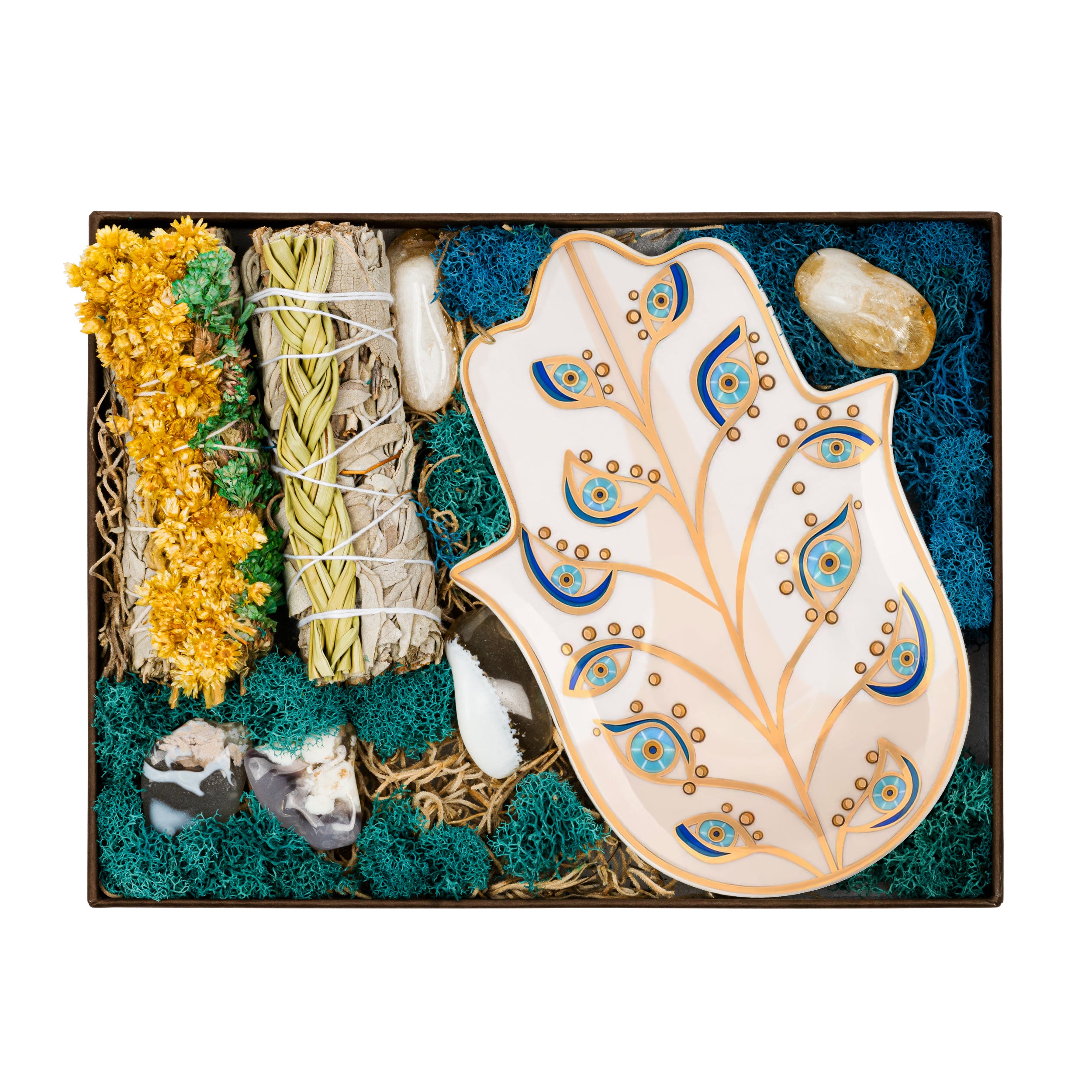 Peaceful State - Hamsa & Sweetgrass Sage Box