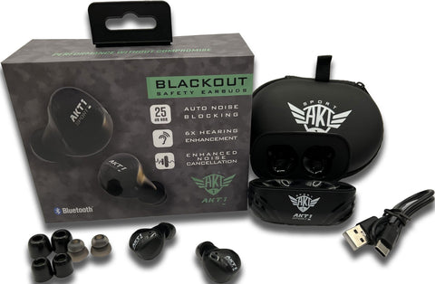 Blackout Total Wireless Safety Earbuds by AKT1 Sport™