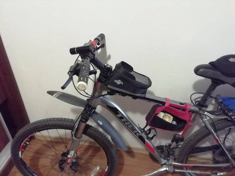BTR frame bag on a bike - customer image showing fittings 