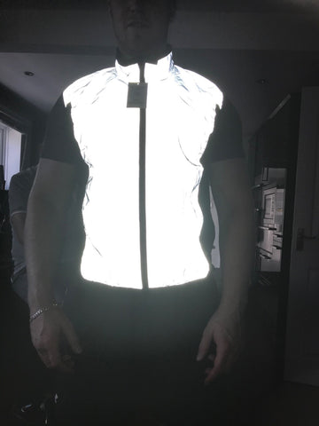 BTR reflective high vis running and cycling gilet worn by a man