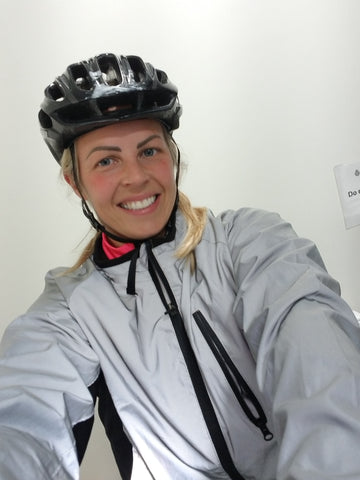 BTR reflective cycling jacket worn by a lady