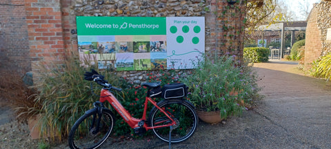 Photo from our customer, Christopher, with our rear rack bike bag on his bike