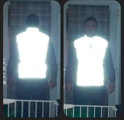 Craig wearing our BTR Be Totally Reflective gilet - he can really be seen!