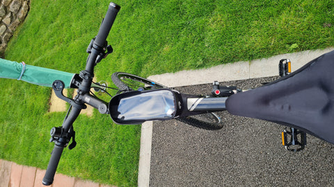 BTR frame bike bag phone holder with storage mounted on boardman bicycle