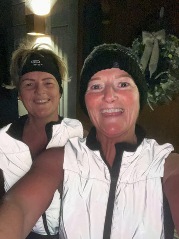 Our BTR Sports customer, Helena, wearing our ladies Be totally reflective gilet on a run