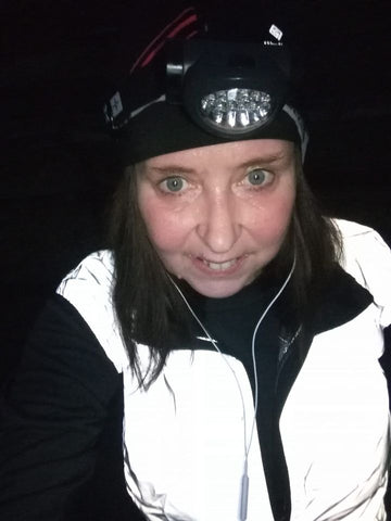 Customer photo from Sharon of her wearing our BTR high vis reflective gilet - looking great!