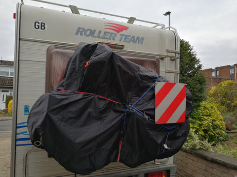 BTR XL Heavy Duty Bike Cover to safely keep your bike dry on a caravan 