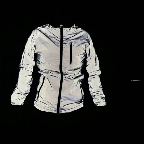 BTR reflective silver high cycling and running womens jacket