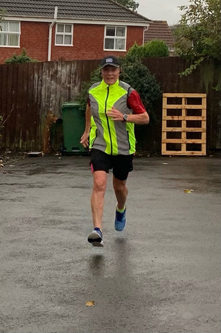 BTR high vis reflective cycling and running gilet being worn by a man