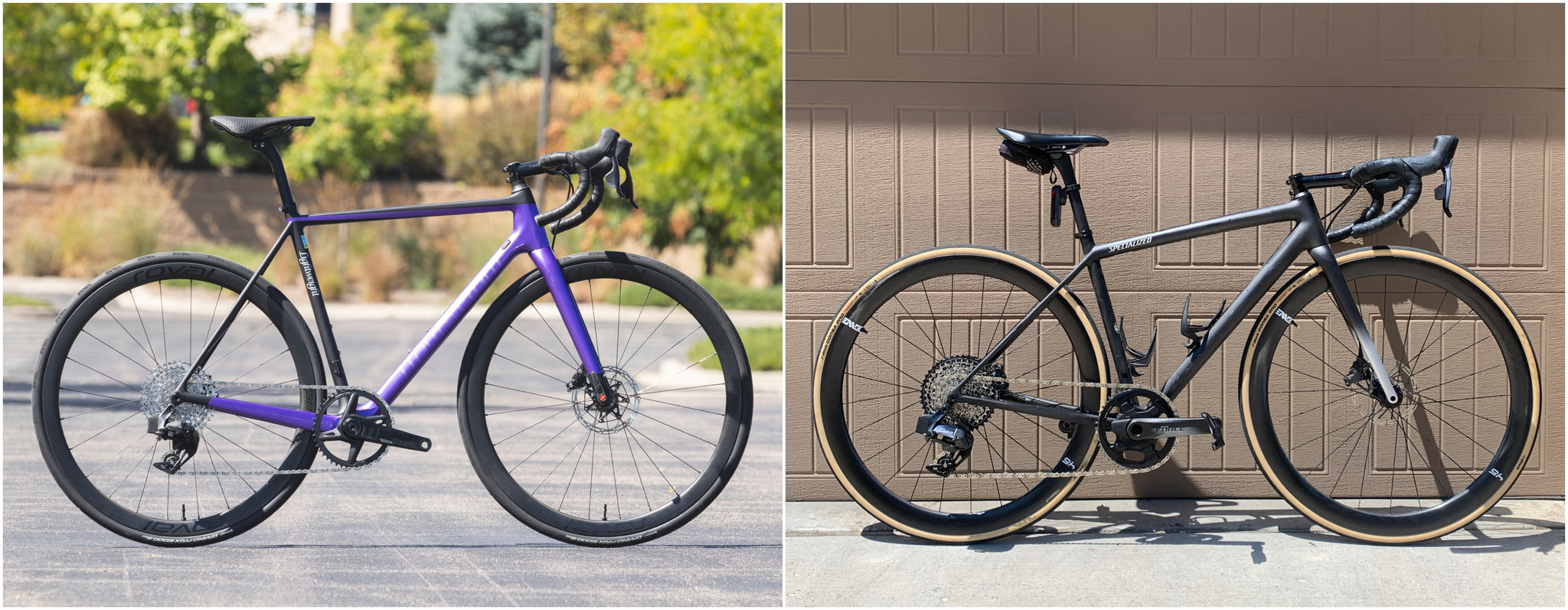 1x road bikes Lightweight Urgestalt and Specialized Aethos