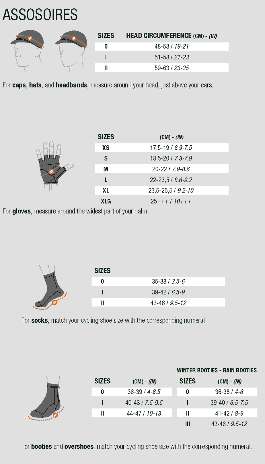 Sizing Guide - please contact Ride guides for assistance