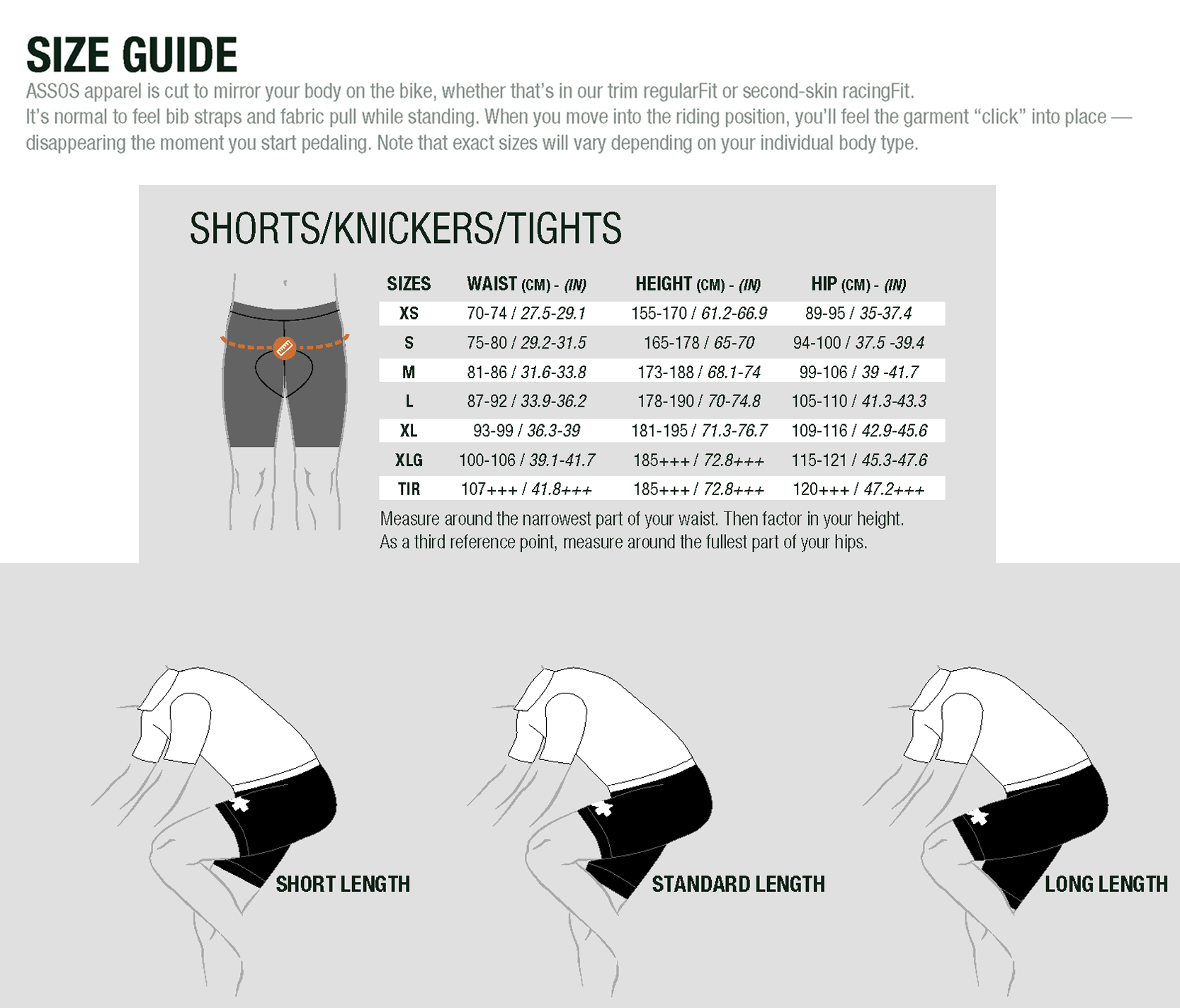 Sizing Guide - please contact Ride guides for assistance