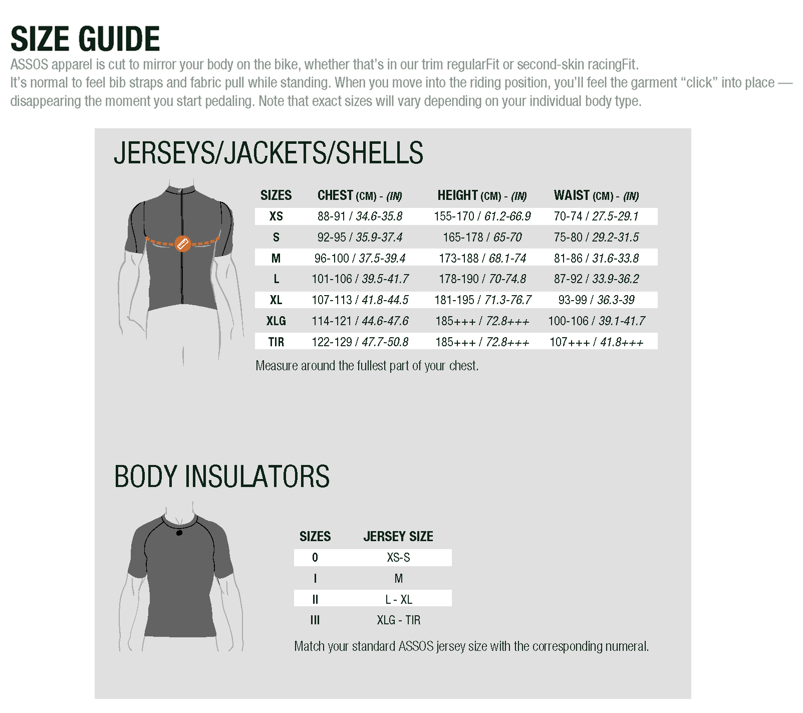 Sizing Guide - please contact Ride guides for assistance